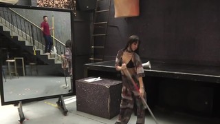 Latina girl spurts her mop to be carnal with the new counterpart